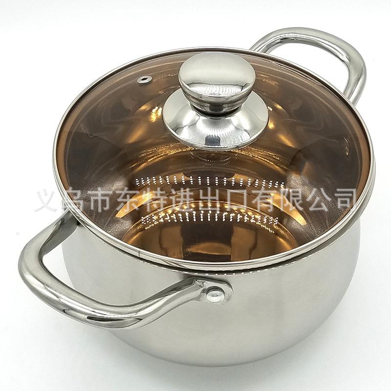 Factory direct sales of stainless steel soup POTS, arc-shaped soup POTS, composite steel soup POTS, colored glass LIDS, large-capacity stewing POTS details Picture