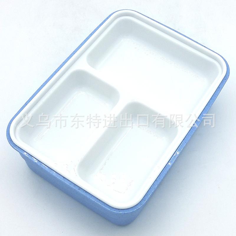 Factory direct sales lunch boxes, wheat straw compartments lunch boxes, picnic lunch boxes, sealed lunch boxes, square plastic lunch boxes details Picture