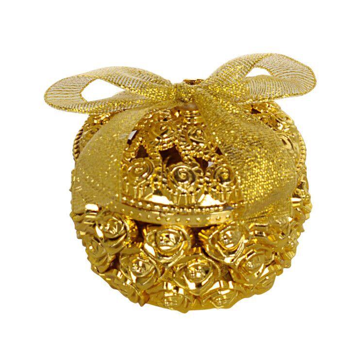 Factory direct supply of hollowed-out gold-plated candy boxes, aromatherapy boxes, jewelry storage boxes, wedding candy boxes, wedding supplies wholesale Item Picture