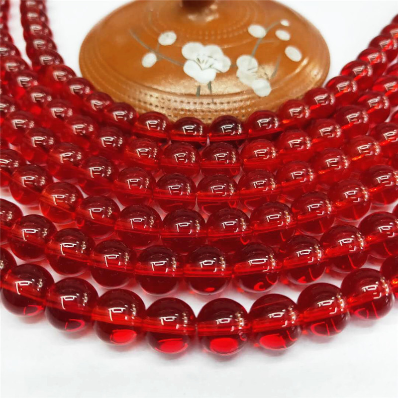 Wholesale of special crystal jewelry, large red crystal glass loose beads, DIY round bead jewelry, bead matching factory direct sales Application Scenario