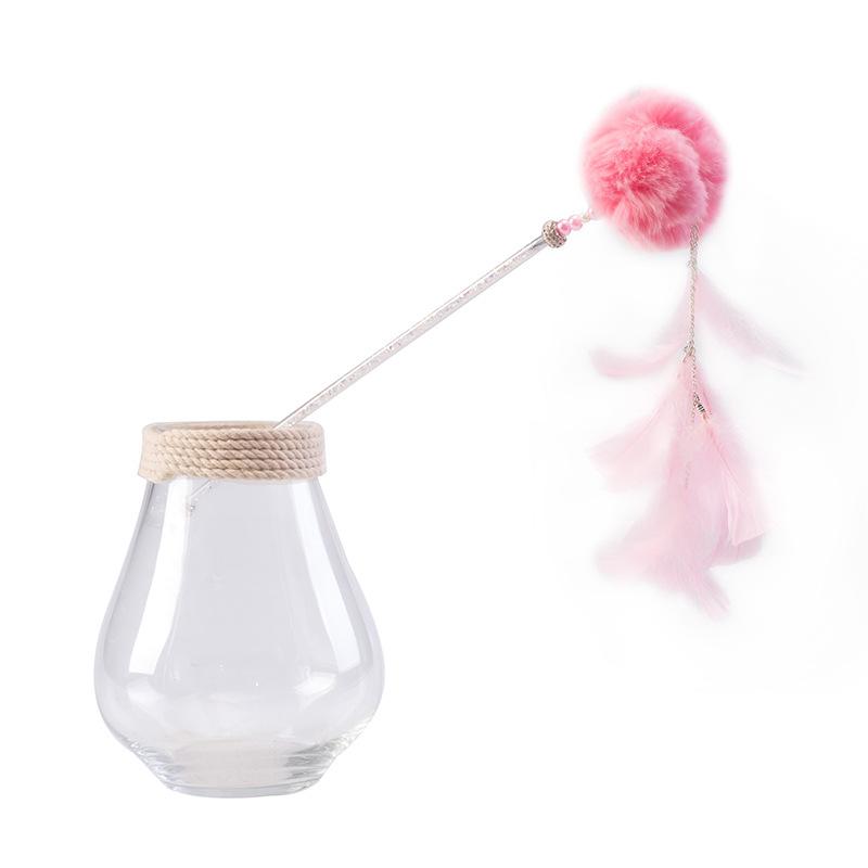 The new handmade plush ball bell Fairy cat ticker stick can be detachable a dual-purpose cat ticker and a hair replacement Item Picture