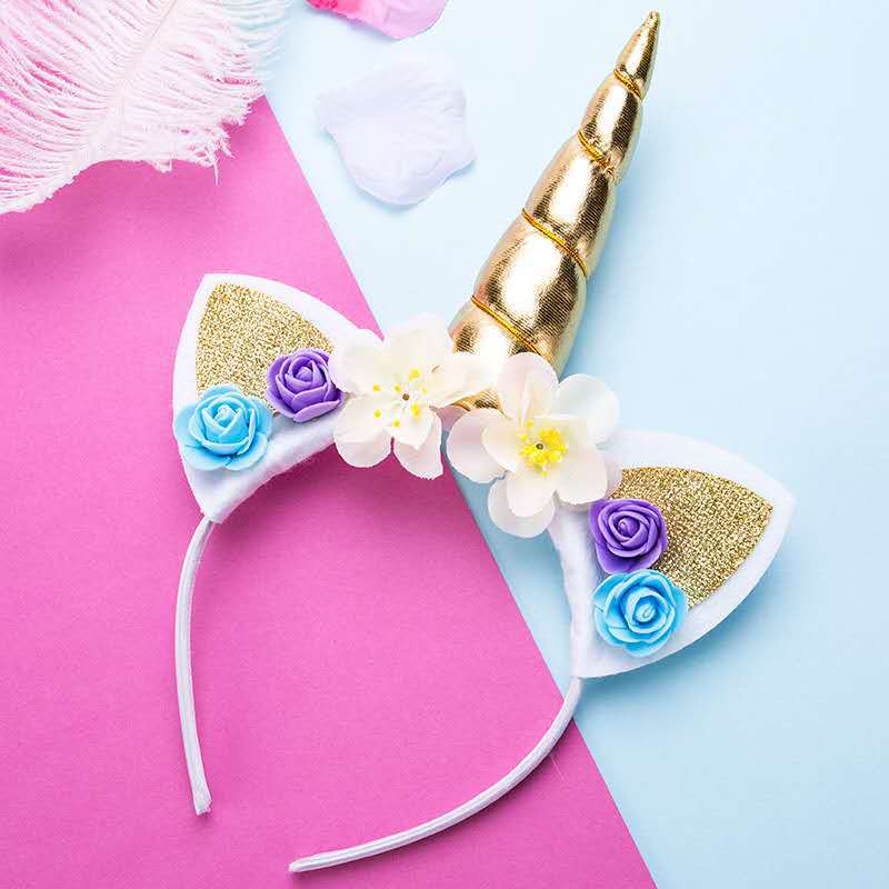 Factory direct supply of cross-border unicorn headbands, children's cartoon headbands, Halloween princess birthday party headwear wholesale details Picture