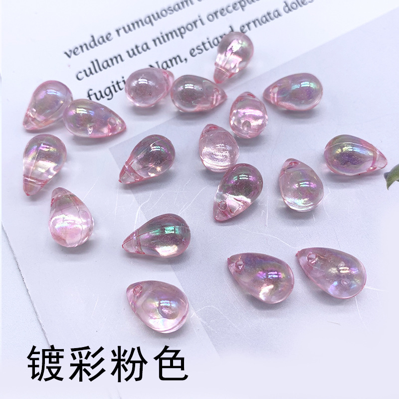 Two diy DIY hair accessories, hairpins and headwear beads with a hanging hole, featuring the same colorful transparent water drop beads as the popular ones undefined