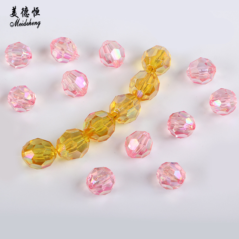 Acrylic 13*14mm straight hole corner bead hair accessories, hair tie accessories, diy loose bead material jewelry accessories, simple wholesale Specification image