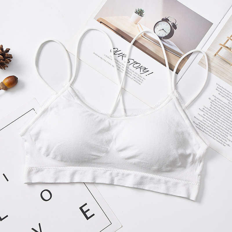 2020 new cross-shaped beauty back halter bra, sexy strapless anti-glare underwear, no steel ring fishwire sports bra undefined
