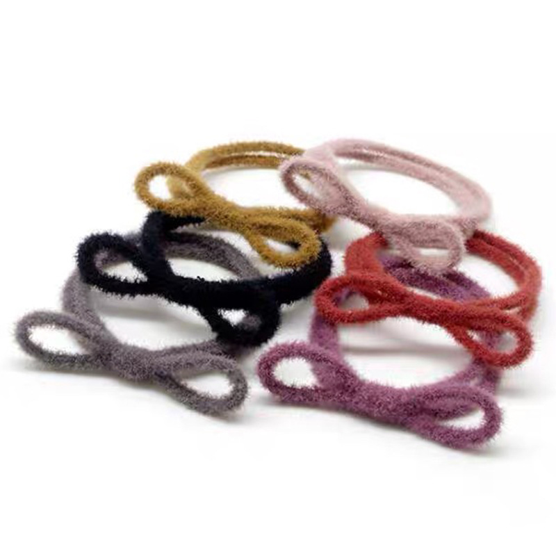Factory direct sales of hair accessories, hair strings, plush high-elasticity rubber bands, diy fresh color headwear, rubber bands, versatile Item Picture