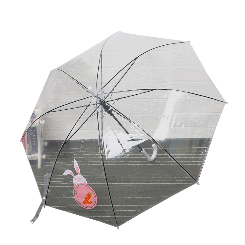 厂家批发印花透明雨伞广告伞直杆自动雨伞长柄伞雨伞定制logo白底实物图