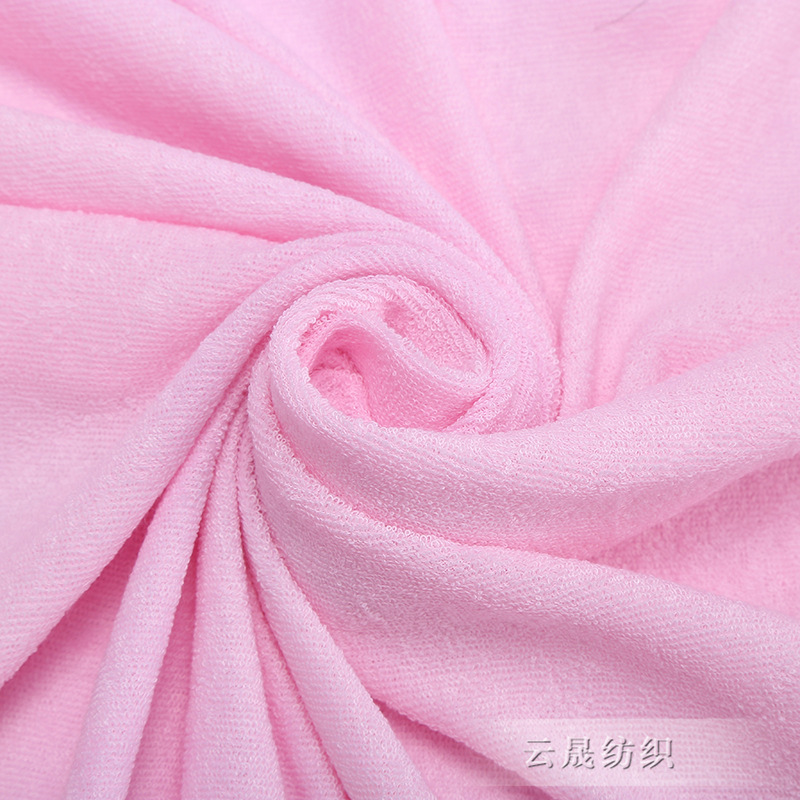 Weft knitted full polyester fine fiber polyester towel fabric plain knitted fabric daily necessities multi-color custom towel fabric details Picture