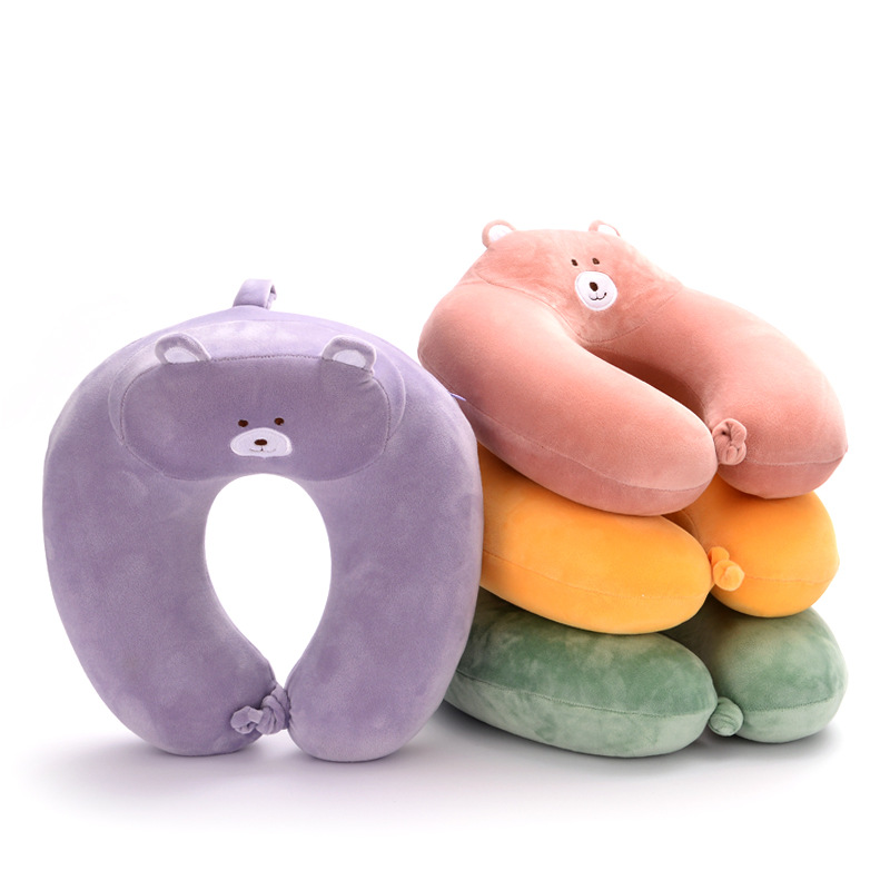Custom Cartoon Bear U-Shaped Pillow Memory Cotton Comfortable Nap Pillow Slow Rebound Neck Support Travel Portable Neck Pillow Manufacturers details Picture