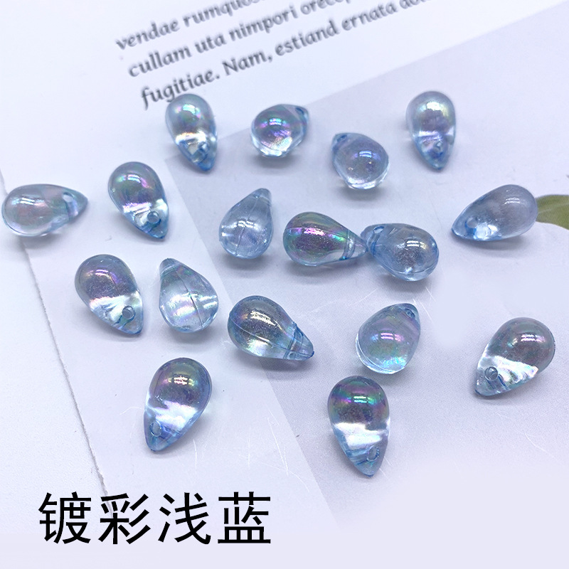 Two diy DIY hair accessories, hairpins and headwear beads with a hanging hole, featuring the same colorful transparent water drop beads as the popular ones undefined
