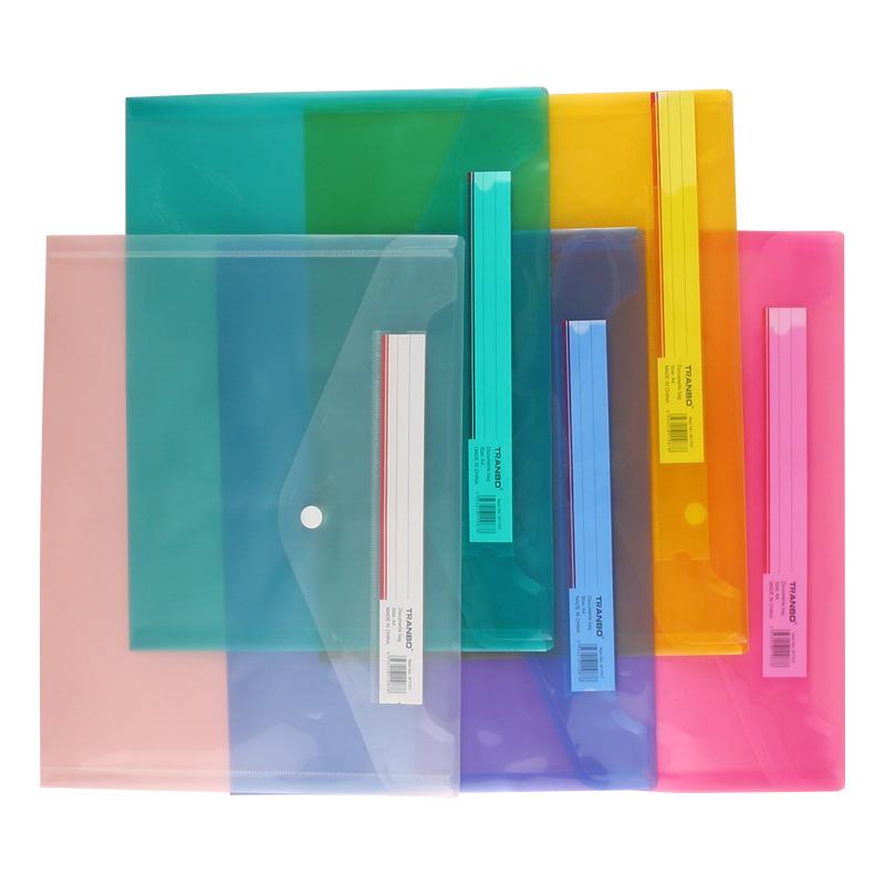 Factory direct sales, custom-made A4 transparent plastic PP snap button file bags, 209 file bags, stationery custom printing Item Picture