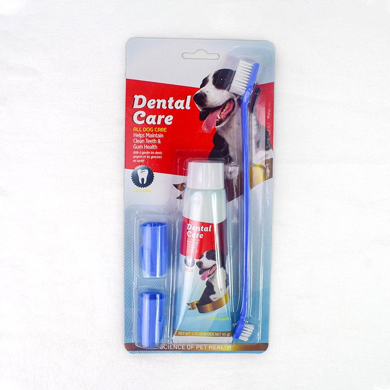 Pet Products Pet Products Pet toothpaste toothbrush Mouth wash 4-piece edible beef smell dog bad breath tartar cleaning products full figure