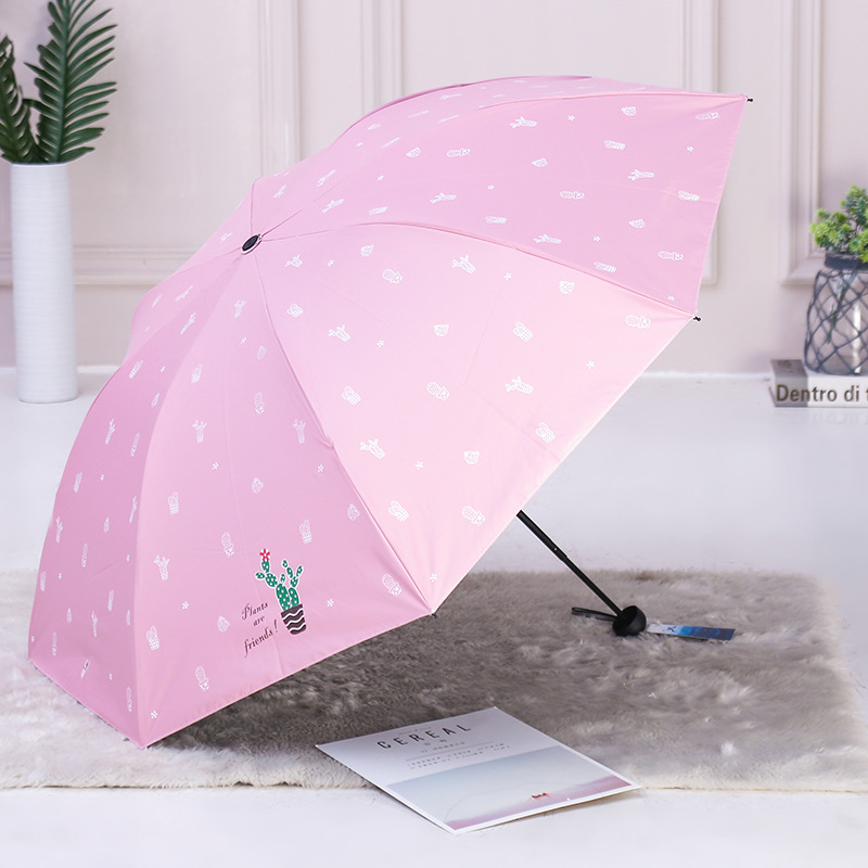 2019创意新款夏天户外防紫外线太阳伞黑胶防晒遮阳伞三折伞定制详情图8