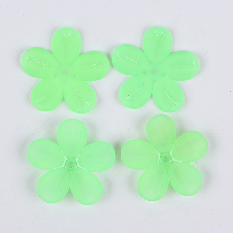 Factory direct sales of 30mm frosted transparent acrylic five-petal flower beads diy ancient-style hair accessory materials wholesale undefined