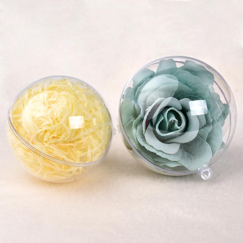 高透明圣诞球空心塑料圆球PS食品级环保糖果盒装饰用品永生花吊球细节图