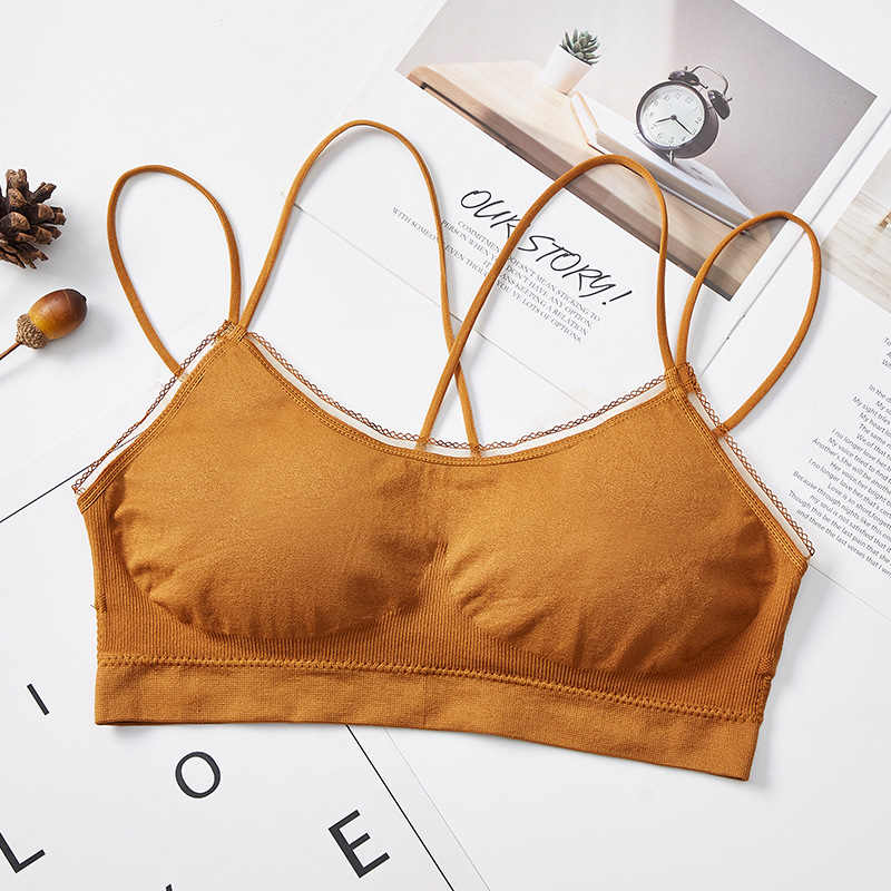 2020 new cross-shaped beauty back halter bra, sexy strapless anti-glare underwear, no steel ring fishwire sports bra undefined