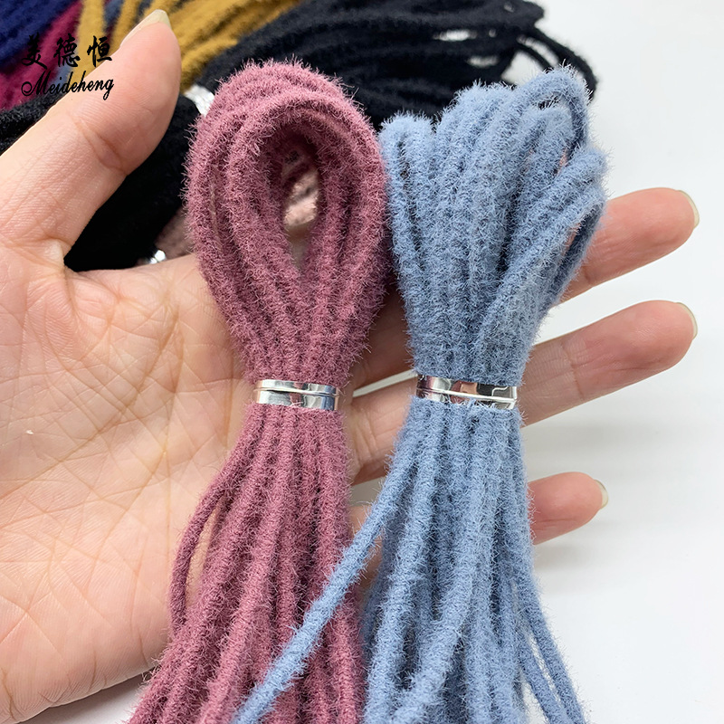 Factory direct sales of hair accessories, hair strings, plush high-elasticity rubber bands, diy fresh color headwear, rubber bands, versatile Specification image