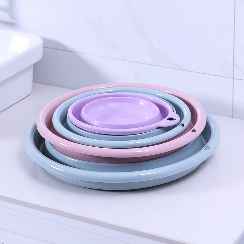 Portable Japanese basin, folding and thickening, large, medium and small washbasin, household laundry basin, travel laundry basin, children's plastic basin Application Scenario