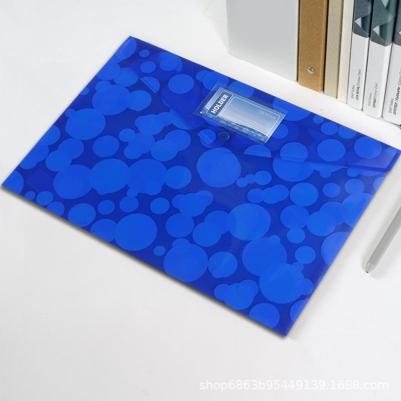 Original manufacturer silk-screen printed file bags with dot patterns, A4 file bags, snap file bags, archive bags, stationery custom printing Application Scenario