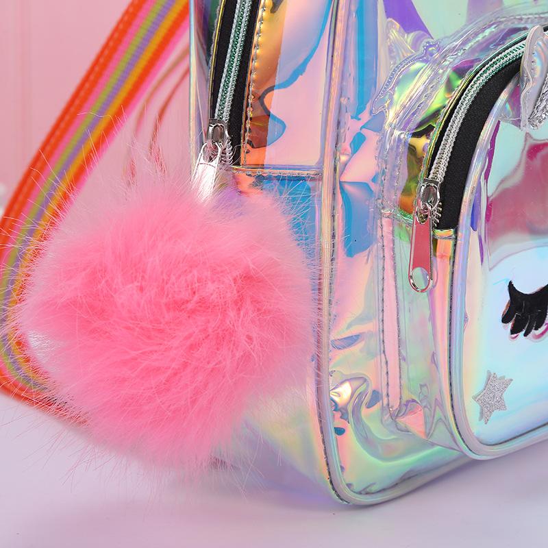 unicorn tendencia candy fantasmagórico color transparente para mujeres de gran capacidad lindo niños impermeable PVC doble hombro mochila escolar Application Scenario