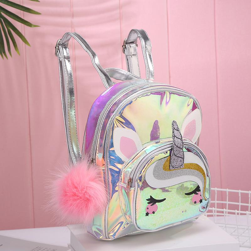 Children's backpack: Unicorn Creative Jelly pvc Rainbow Unicorn Backpack, large-capacity student waterproof backpack details Picture