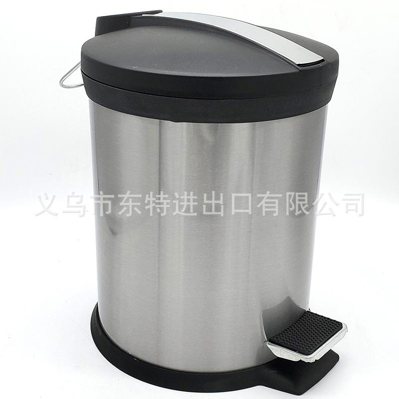 Factory direct sales of stainless steel trash cans, indoor paper baskets, foot-operated trash cans, frosted 430 classified trash cans Specification image
