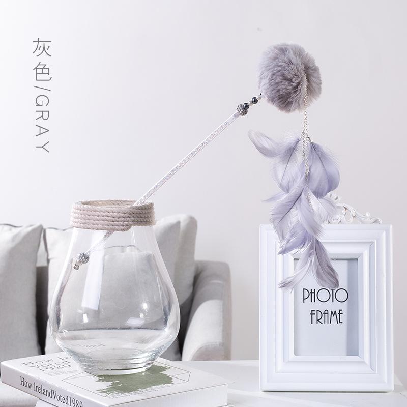 The new handmade plush ball bell Fairy cat ticker stick can be detachable a dual-purpose cat ticker and a hair replacement undefined