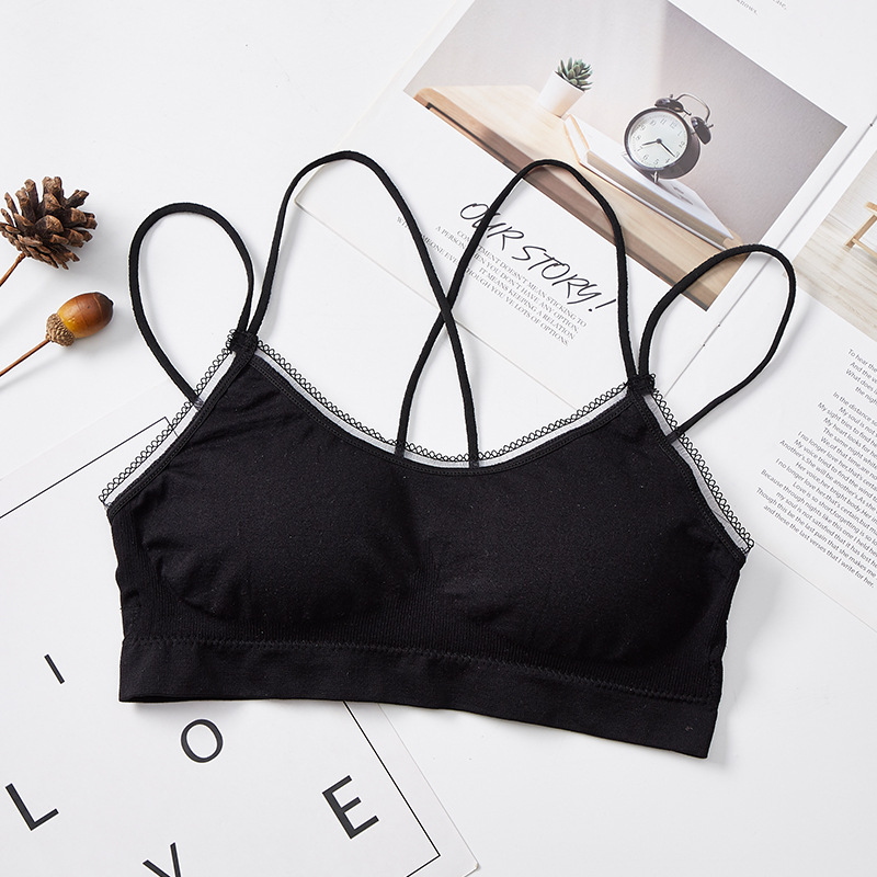 2020 new cross-shaped beauty back halter bra, sexy strapless anti-glare underwear, no steel ring fishwire sports bra undefined