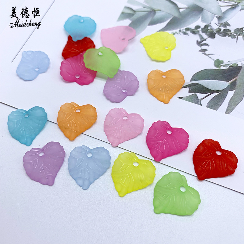 亚克力串珠材料吊孔小树叶 diy手工制作耳环发饰配饰饰品配件批发细节图