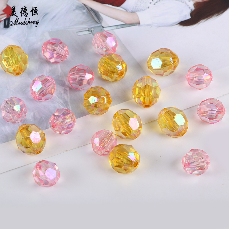 Acrylic 13*14mm straight hole corner bead hair accessories, hair tie accessories, diy loose bead material jewelry accessories, simple wholesale details Picture