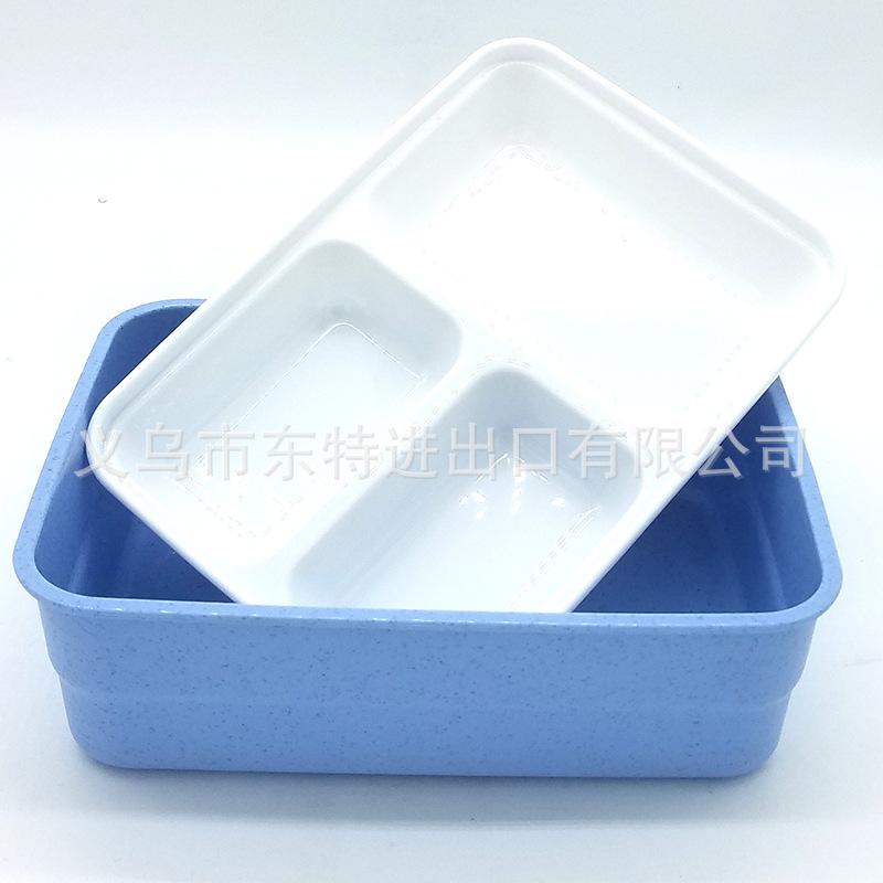 Factory direct sales lunch boxes, wheat straw compartments lunch boxes, picnic lunch boxes, sealed lunch boxes, square plastic lunch boxes Specification image