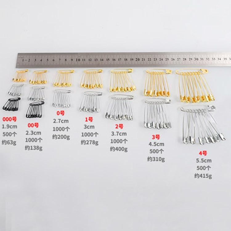 Manufacturers Direct Brooch Shawl Buckle Safety Pin Stainless Steel Breastplate Buckle Pin Size Complete Spot Wholesale Specification drawing