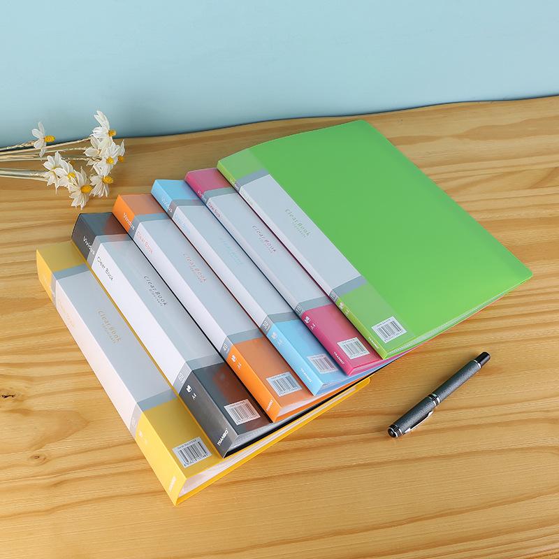 Original manufacturer A4 document book, cheerful color music score holder, test paper holder, business office supplies storage, document book insert details Picture
