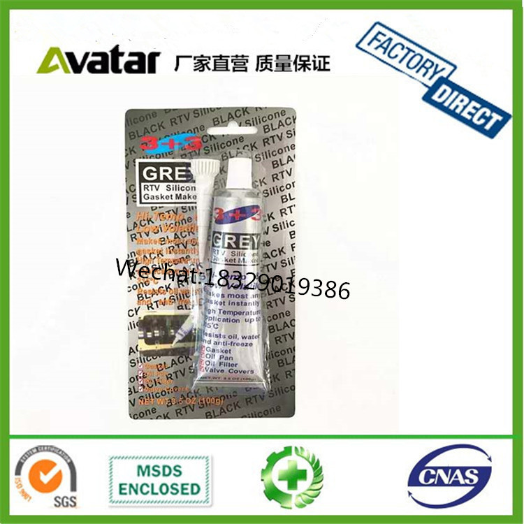 3+3 grey sealant for auto and motorcycle engine repair shops 3+3 RTV SILICONE