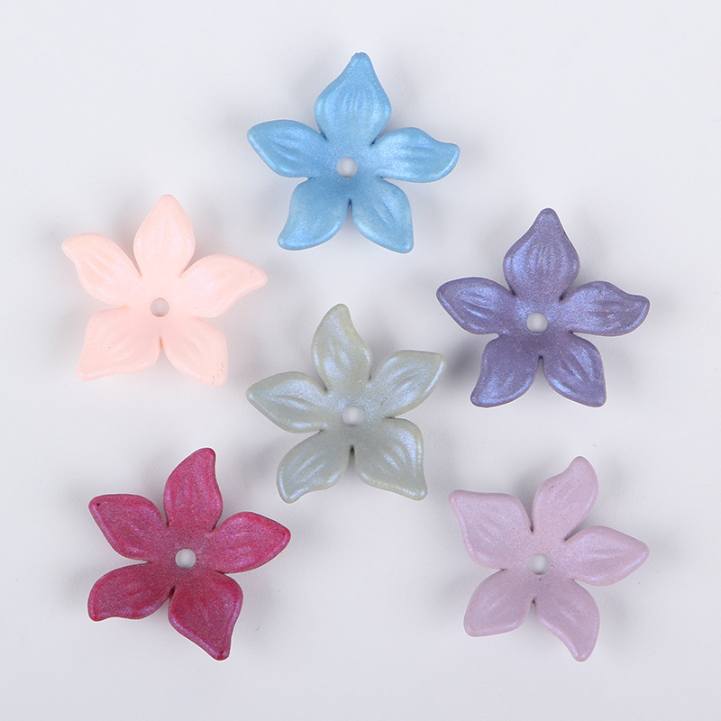 Factory direct sales of acrylic mid-hole frosted five-petal flower handcrafted headwear, bride headwear, ancient-style hairpin accessories undefined