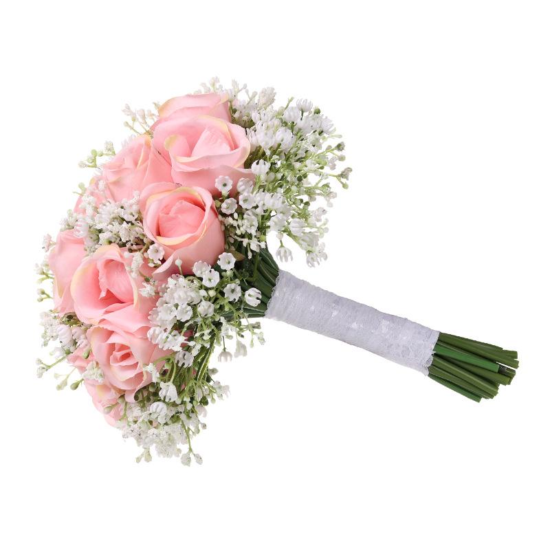New realistic bride's hand bouquet, creative rose bouquet, wedding bride's forest-style hand bouquet, wholesale of wedding supplies details Picture