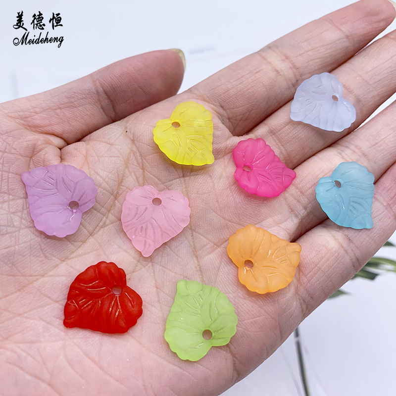 亚克力串珠材料吊孔小树叶 diy手工制作耳环发饰配饰饰品配件批发产品图
