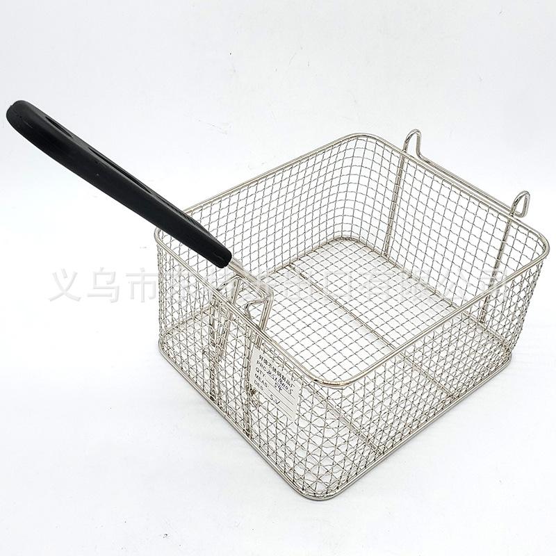Factory direct sales of stainless steel oil-frying baskets, American fast food, French fries, fried chicken, oil-draining spatula, hamburger oil-draining baskets
