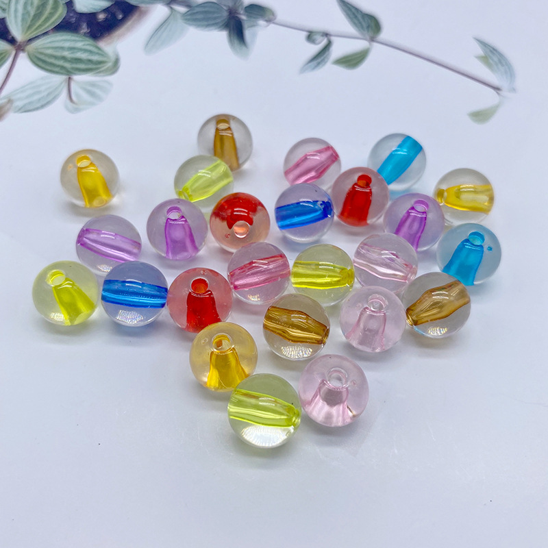 Beaded material through-hole core bead jewelry, hair rope necklace, acrylic round bead diy simple and easy accessory undefined