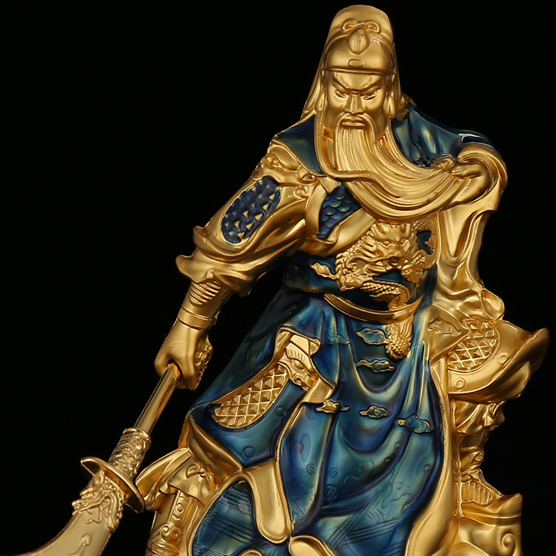 Car accessories with base color war god Guan Gong and base alloy ornaments, car Guan Er Ye accessories Application Scenario