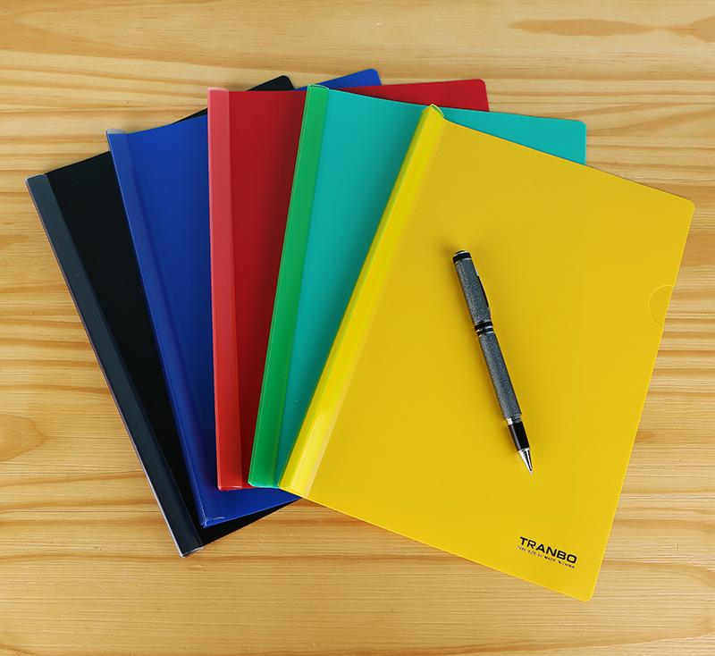 Customized office solid color a4 folder, pp folder, a4 pull-out clip, 5 thickened ones, with LOGO printing Application Scenario