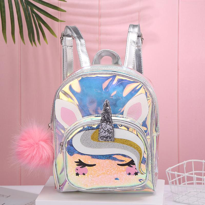 Children's backpack: Unicorn Creative Jelly pvc Rainbow Unicorn Backpack, large-capacity student waterproof backpack undefined
