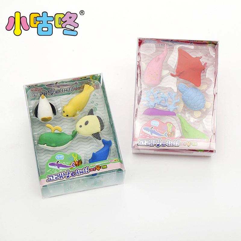 幼儿园赠品 水族馆 企鹅海豚乌龟海狮橡皮擦 礼品文具厂家
