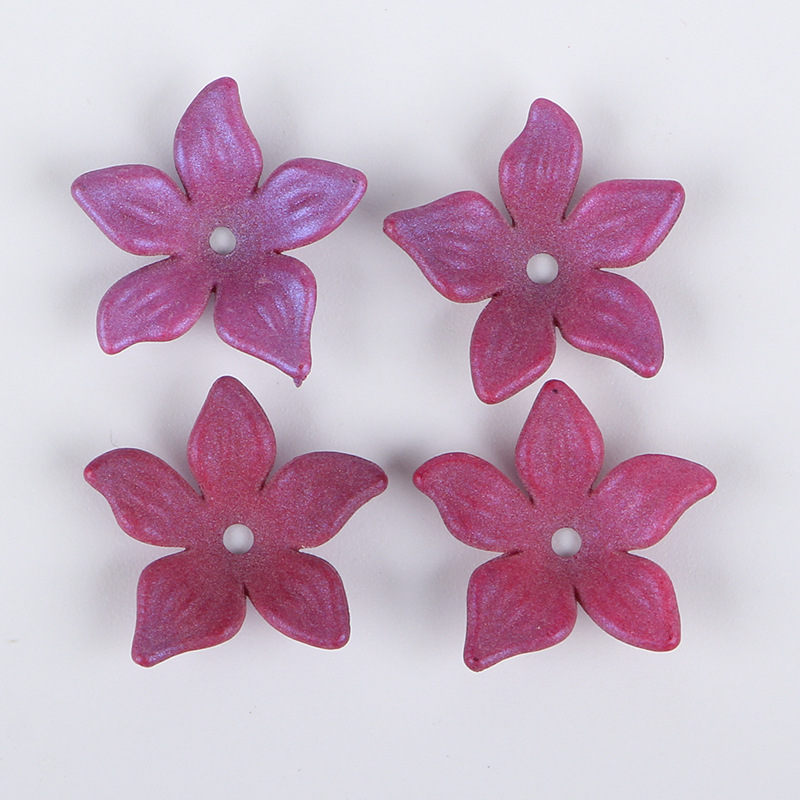 Factory direct sales of acrylic mid-hole frosted five-petal flower handcrafted headwear, bride headwear, ancient-style hairpin accessories undefined