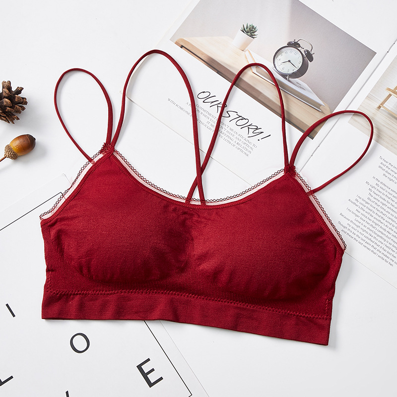 2020 new cross-shaped beauty back halter bra, sexy strapless anti-glare underwear, no steel ring fishwire sports bra undefined
