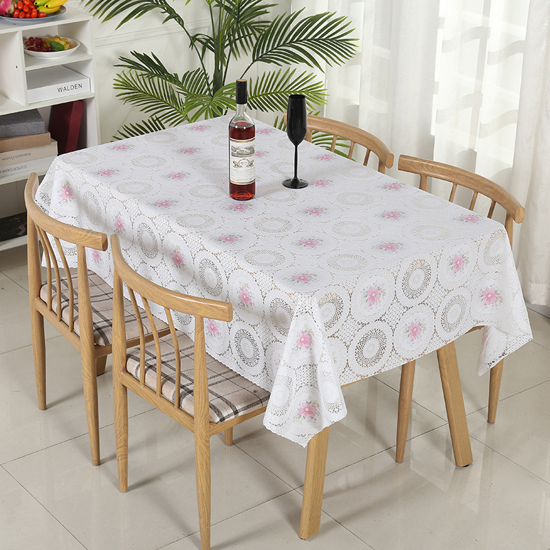 PVC lace digital printing tablecloth wholesale selling popular table cloth waterproof non-slip Chinese simple hotel dining tablecloth undefined