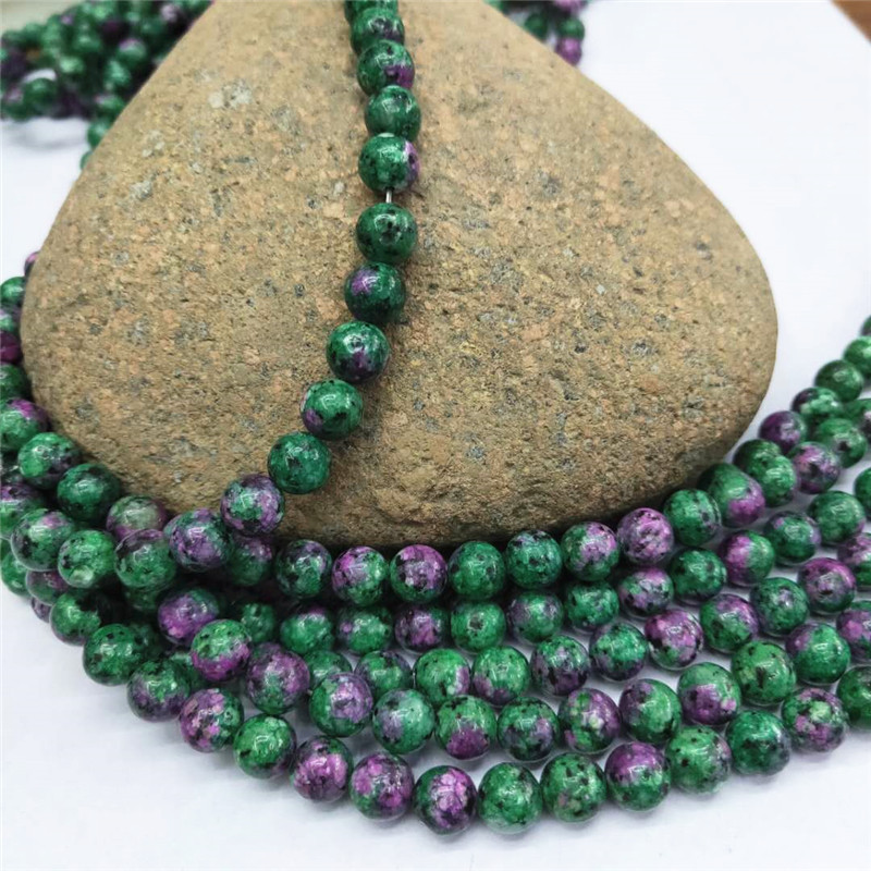 Wholesale of new jewelry items such as red and green gemstones, loose beads, round beads, DIY semi-precious stone jewelry and matching beads, factory direct sales details Picture