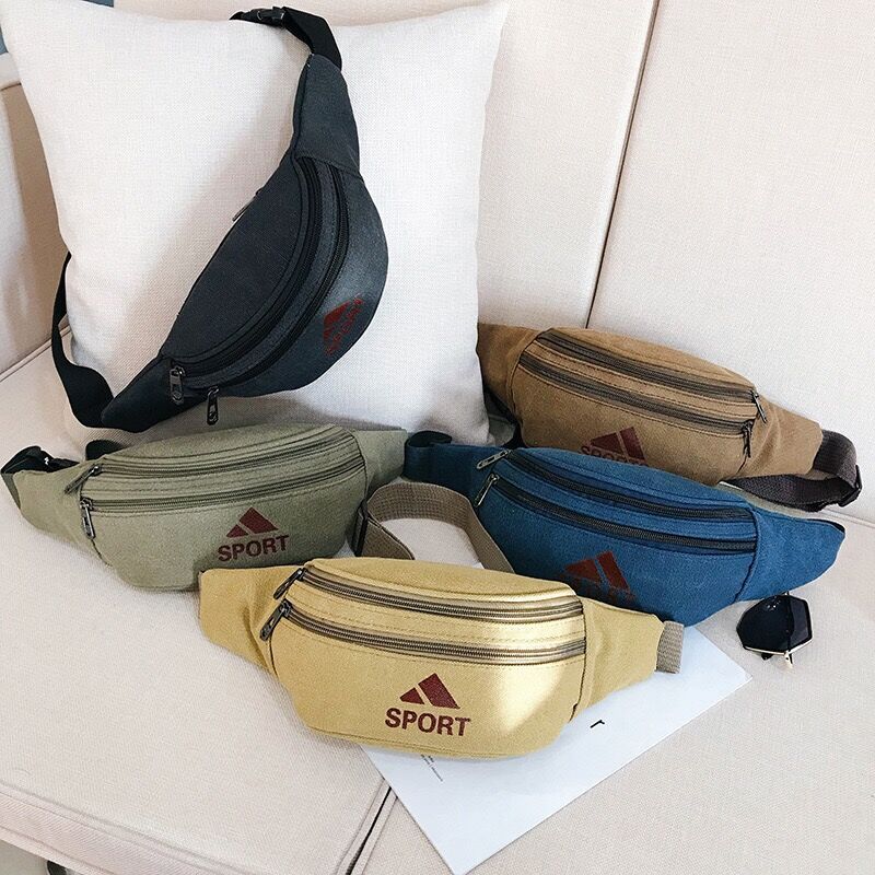 Manufacturers Wholesale Multi-Functional Outdoor Sports Close-Fitting Men's And Women's Canvas Fanny Pack Running Cycling Wear-Resistant Purse details Picture
