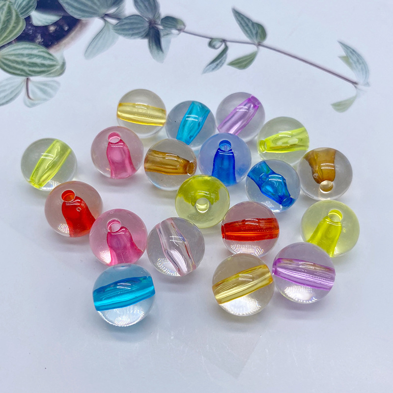 Beaded material through-hole core bead jewelry, hair rope necklace, acrylic round bead diy simple and easy accessory undefined