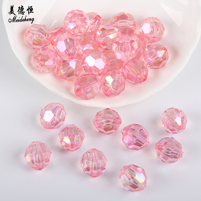 Acrylic 13*14mm straight hole corner bead hair accessories, hair tie accessories, diy loose bead material jewelry accessories, simple wholesale Application Scenario
